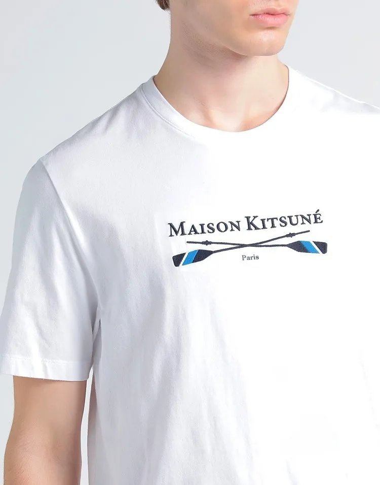 MAISON KITSUNE  |Short Sleeves Logo Designers T-Shirts