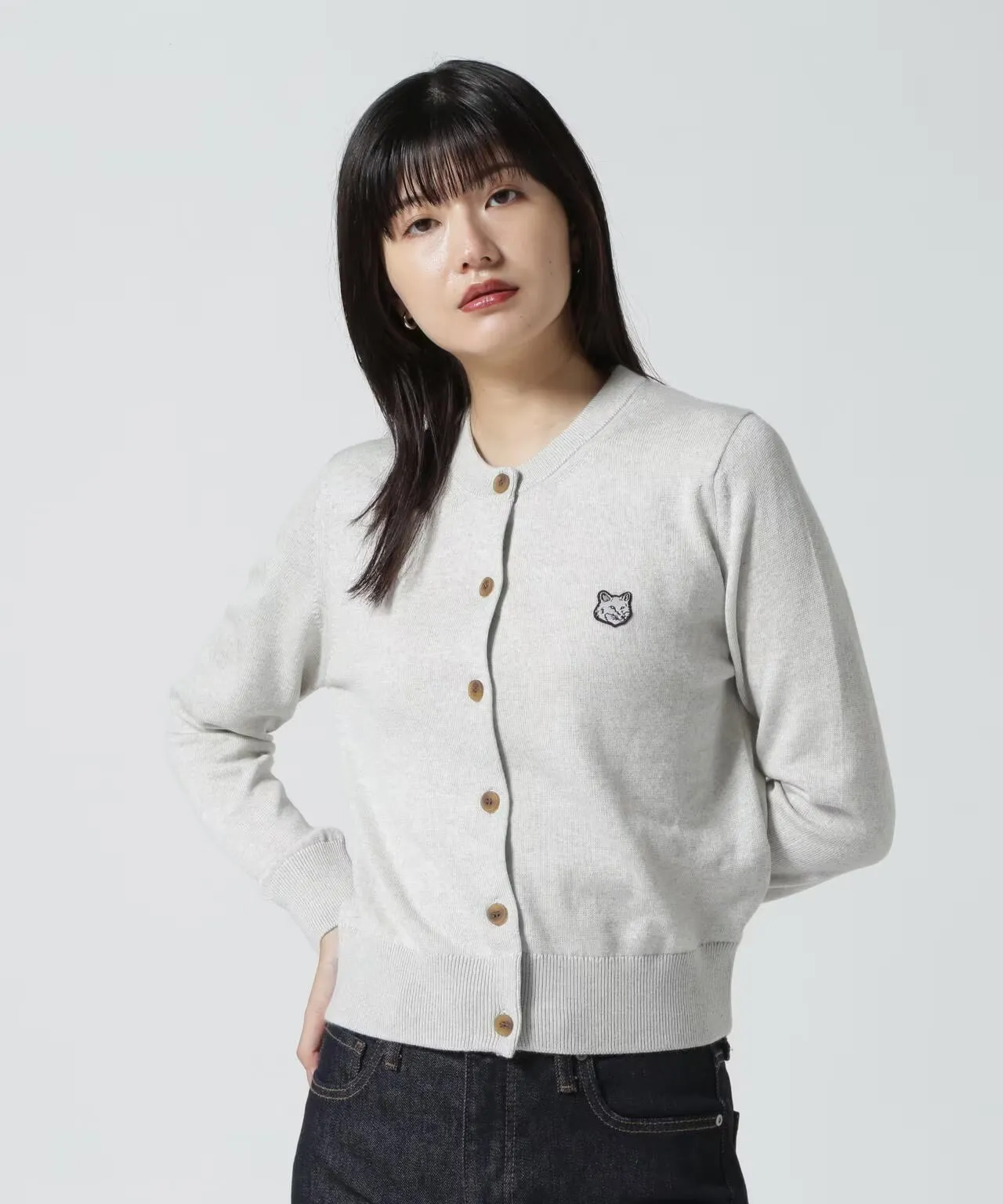 MAISON KITSUNE  |Street Style Plain Logo Cardigans