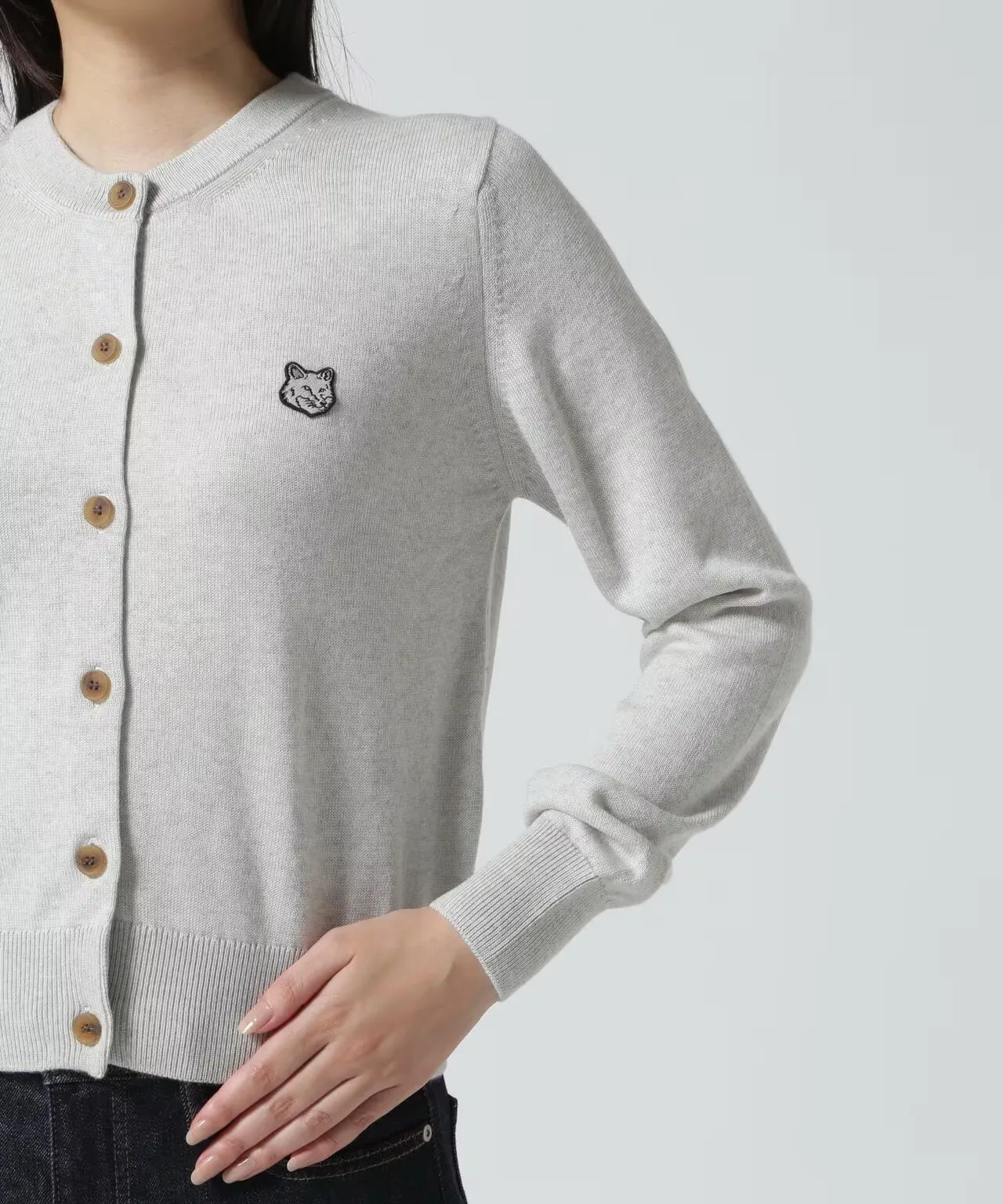 MAISON KITSUNE  |Street Style Plain Logo Cardigans