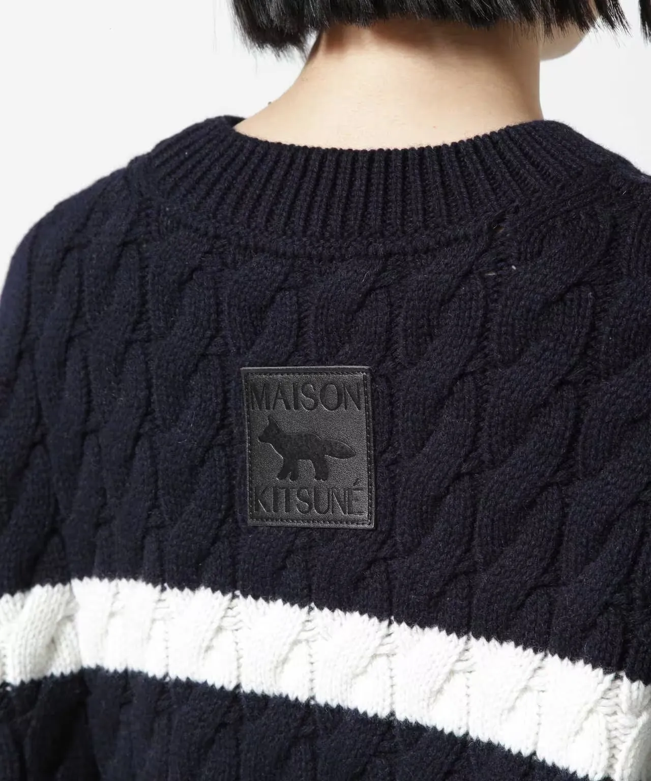 MAISON KITSUNE  |Street Style Plain Logo V-neck & Crew neck