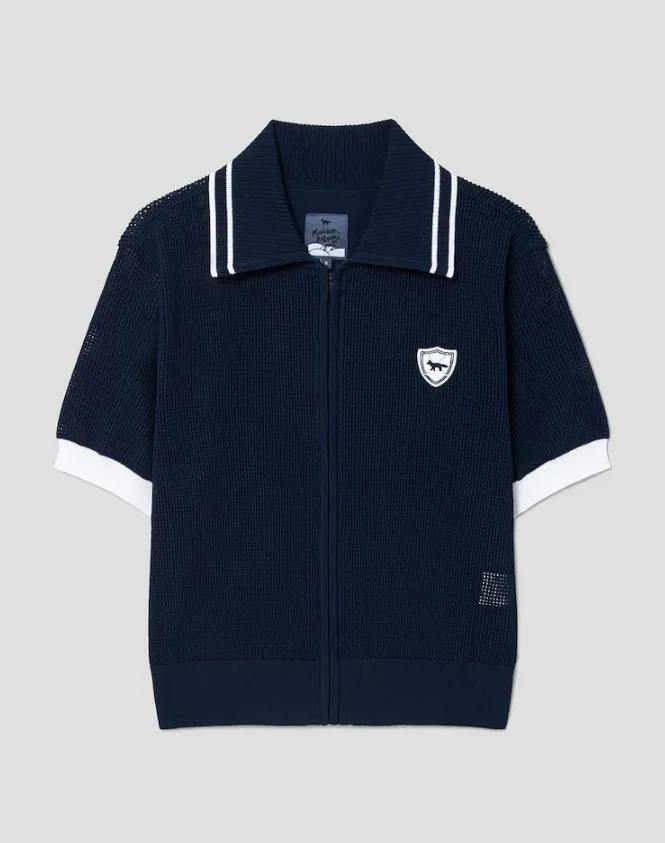 MAISON KITSUNE  |Street Style Plain Short Sleeves Logo Cardigans