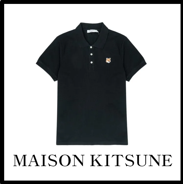 MAISON KITSUNE  |Unisex Street Style Logo Designers Polos