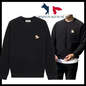 MAISON KITSUNE  |Unisex Street Style Logo Designers Sweatshirts