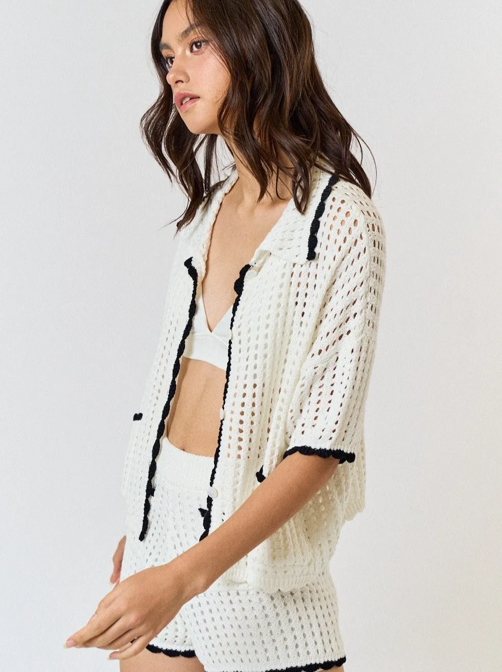 Maisy Crop Crochet Cardigan