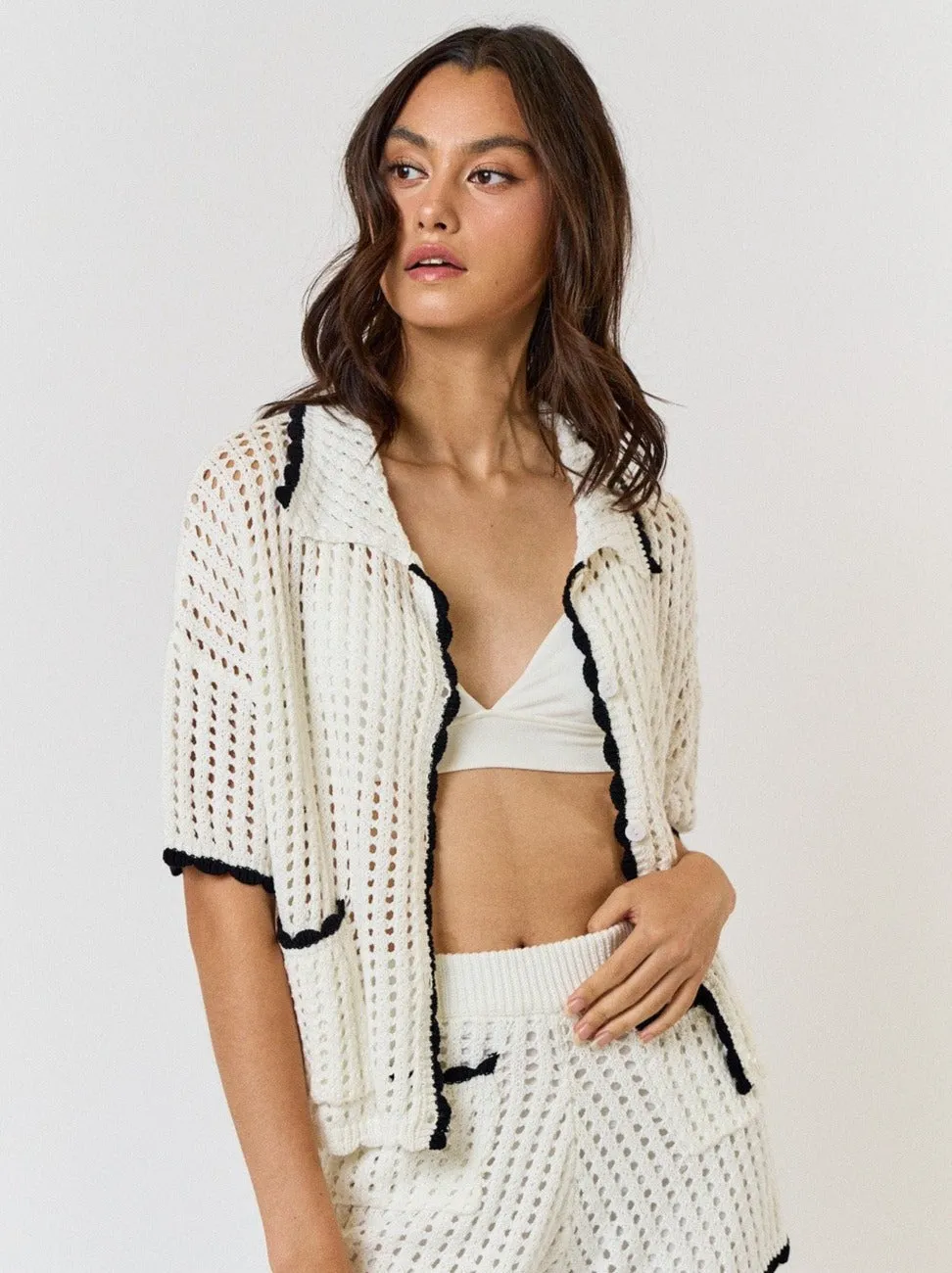 Maisy Crop Crochet Cardigan