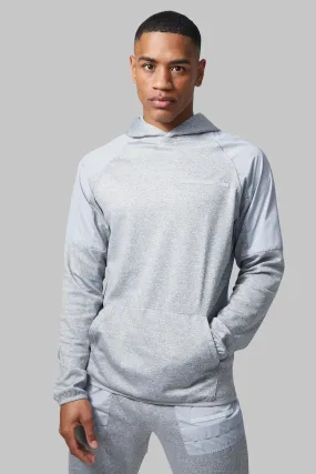 Man Active Marl Raglan Hoodie