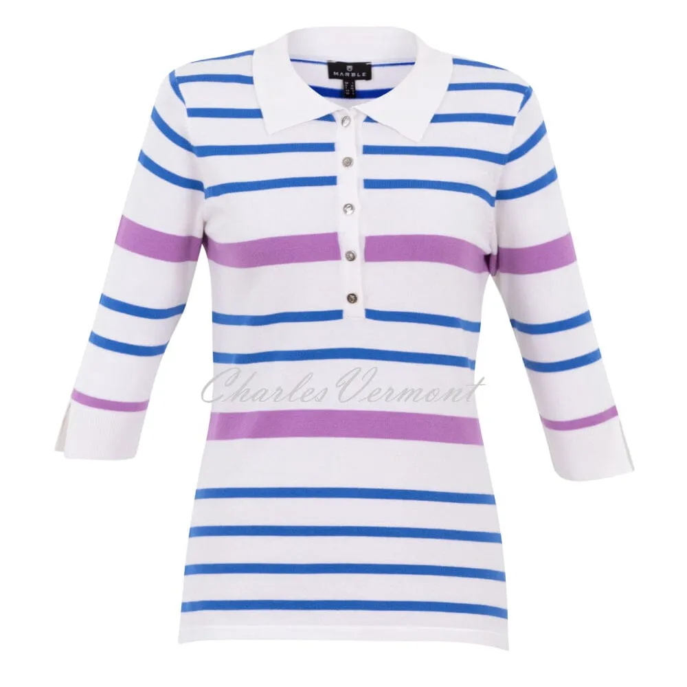 Marble Striped Top - Style 6887-201 (Deep Blue)