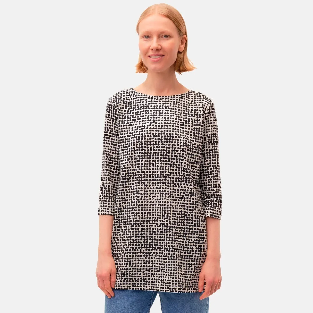 marimekko  |Crew Neck Cropped Cotton Medium Tunics