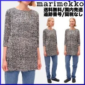 marimekko  |Crew Neck Cropped Cotton Medium Tunics