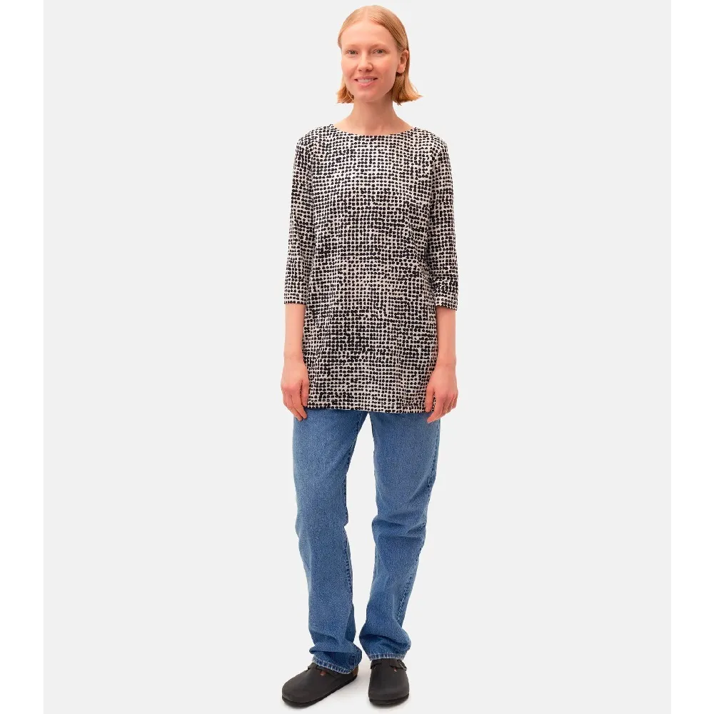 marimekko  |Crew Neck Cropped Cotton Medium Tunics