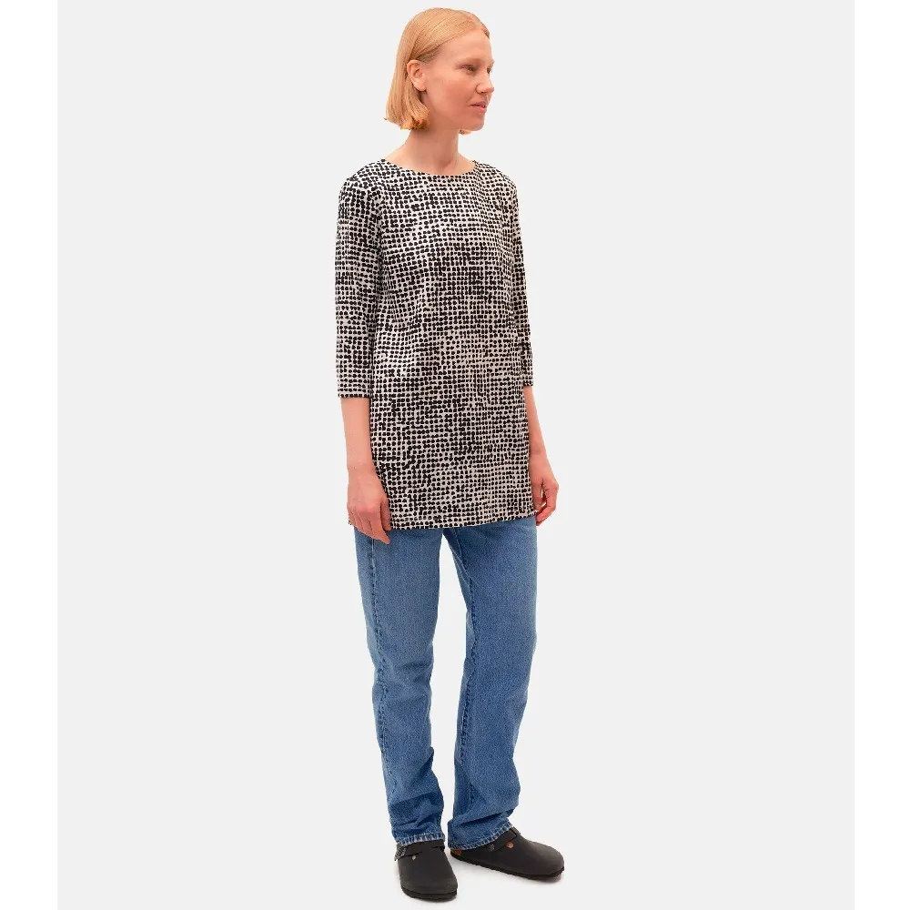 marimekko  |Crew Neck Cropped Cotton Medium Tunics