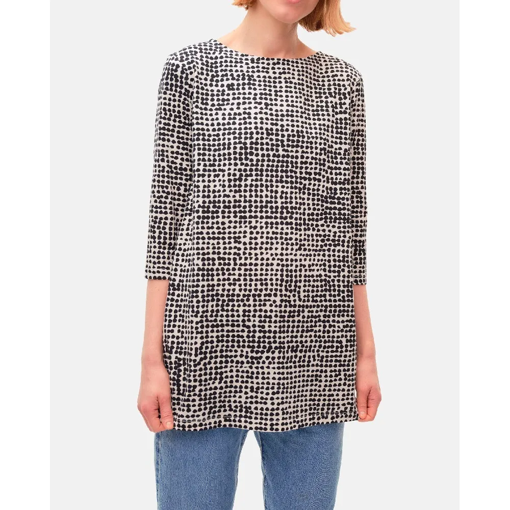 marimekko  |Crew Neck Cropped Cotton Medium Tunics