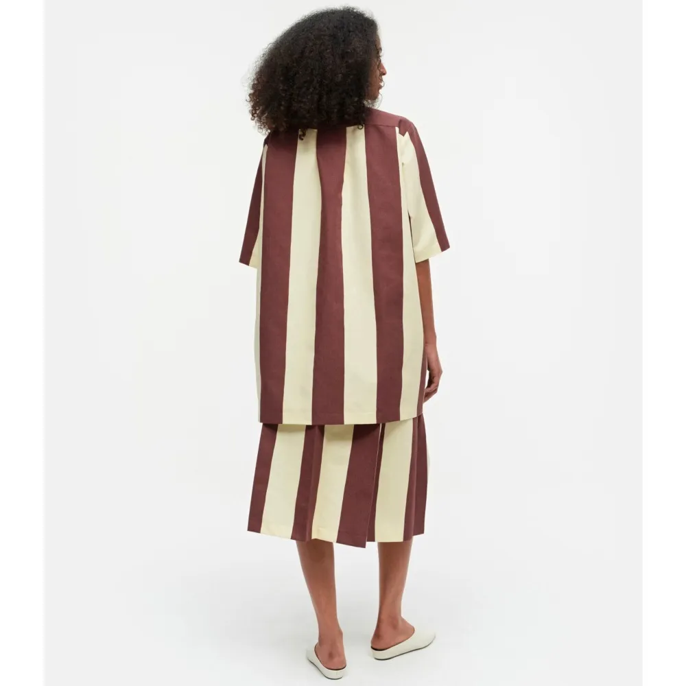 marimekko  |Stripes Linen Cotton Medium Short Sleeves Tunics