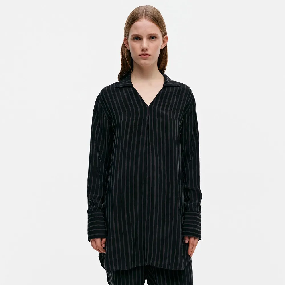 marimekko  |Stripes V-Neck Long Sleeves Medium Tunics