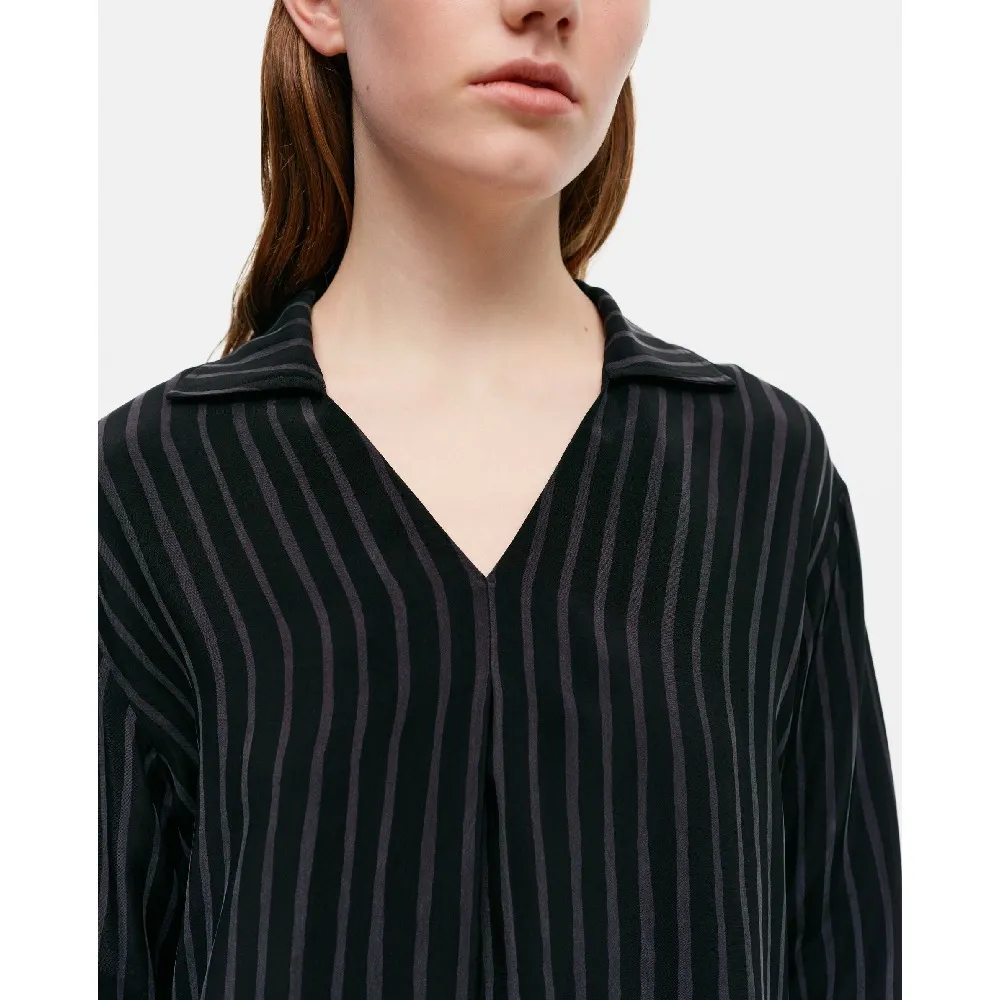 marimekko  |Stripes V-Neck Long Sleeves Medium Tunics