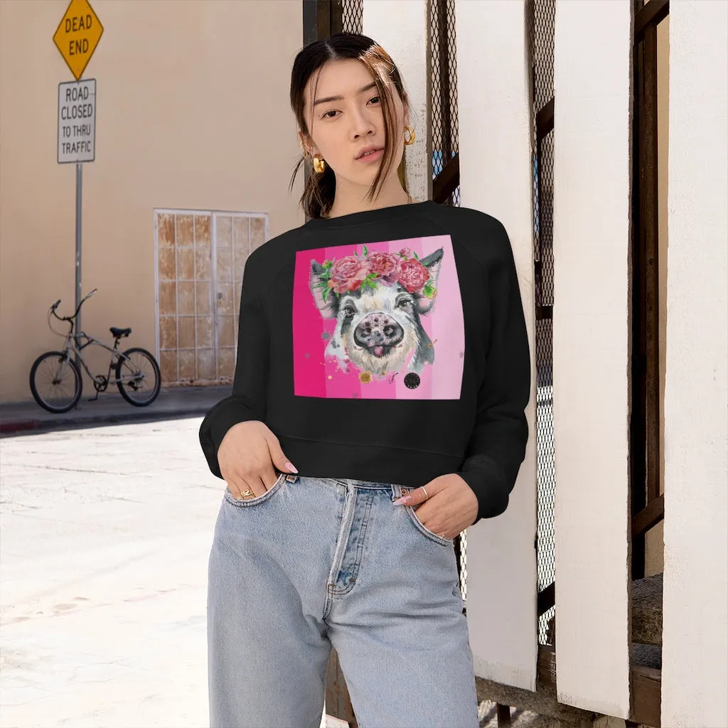 Missy Piggy Cropped Fleece Pullover