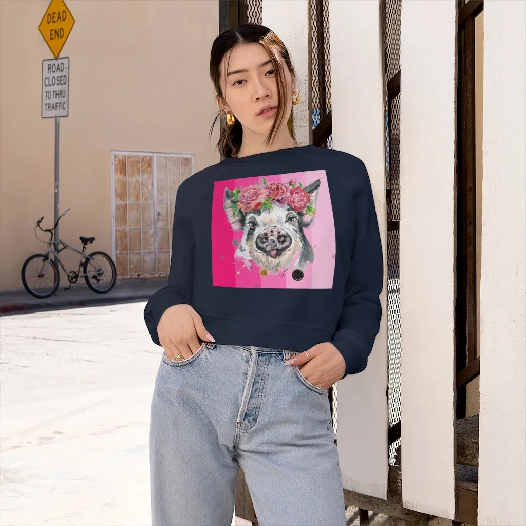 Missy Piggy Cropped Fleece Pullover