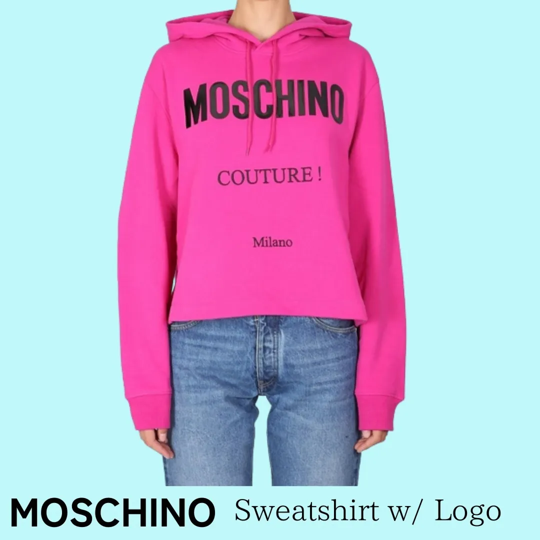 Moschino  |Sweat Long Sleeves Plain Medium Logo Hoodies & Sweatshirts