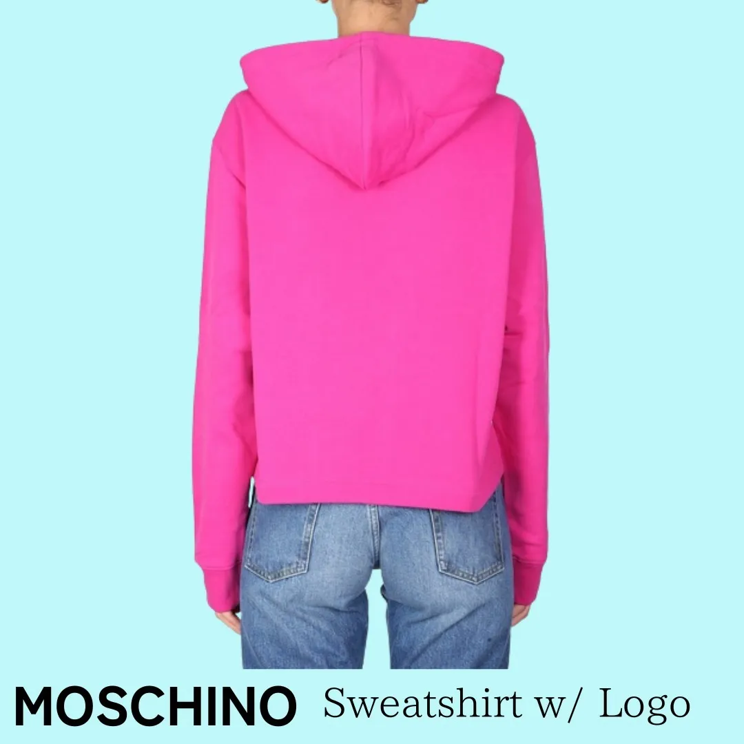 Moschino  |Sweat Long Sleeves Plain Medium Logo Hoodies & Sweatshirts