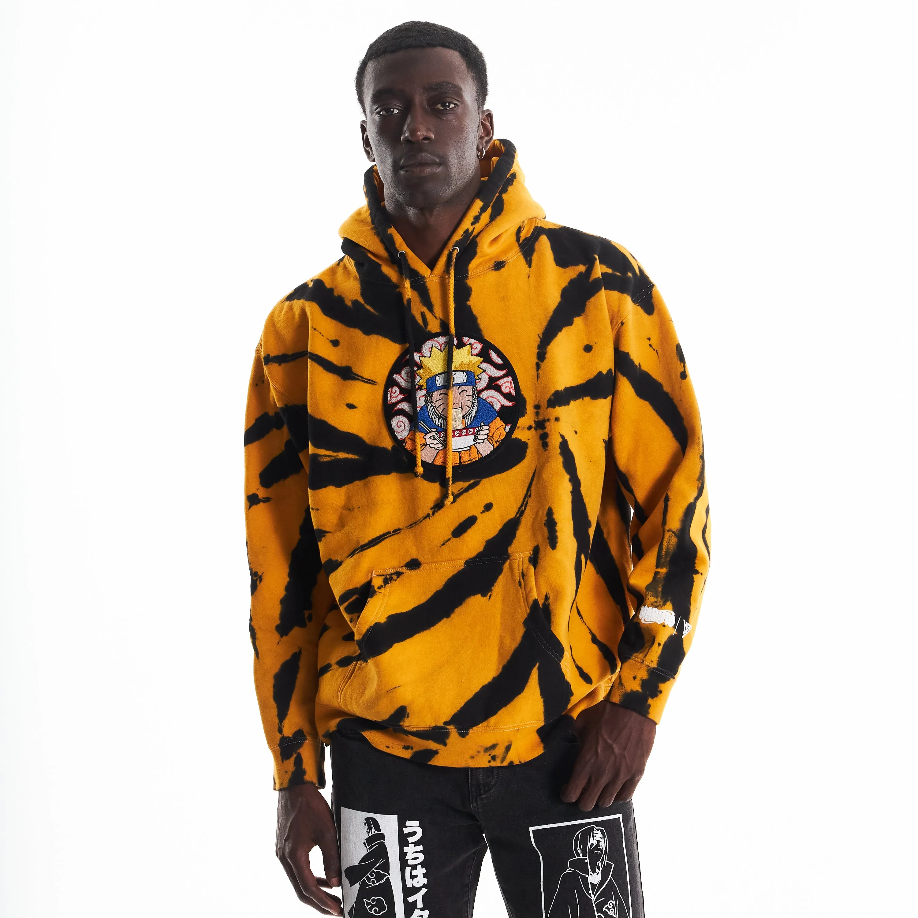 NARUTO RAMEN CHENILLE HOODIE (YELLOW TIE DYE)