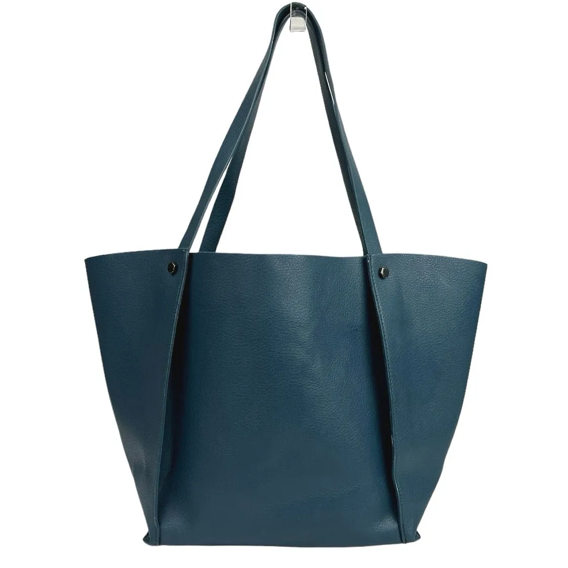 Neiman Marcus Women's Blue Faux Vegan Leather Open Shopper Tote Bag Handbag