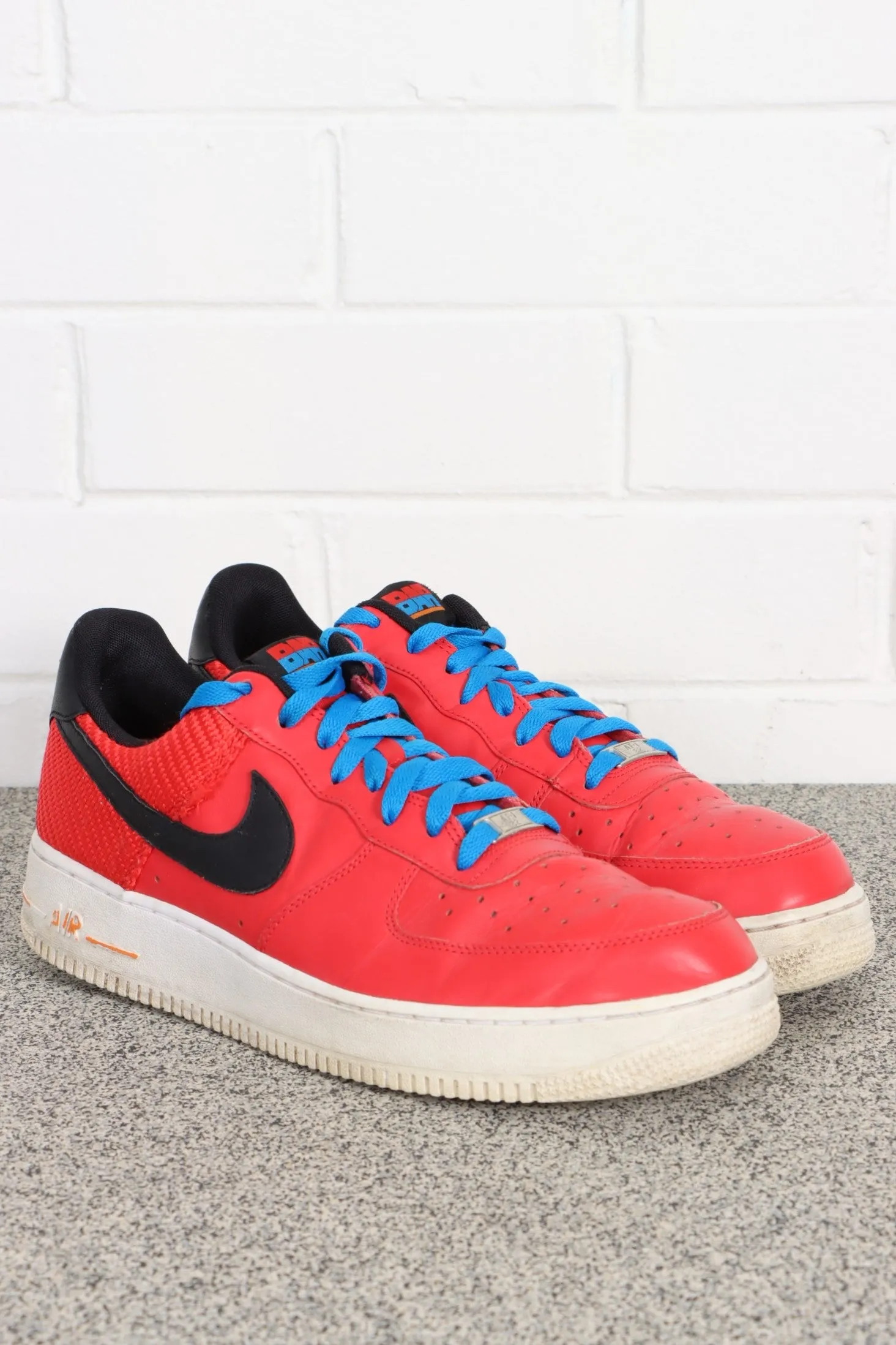 NIKE Air Force 1 'Barcelona' Challenge Red/Black Low Sneakers (11.5)