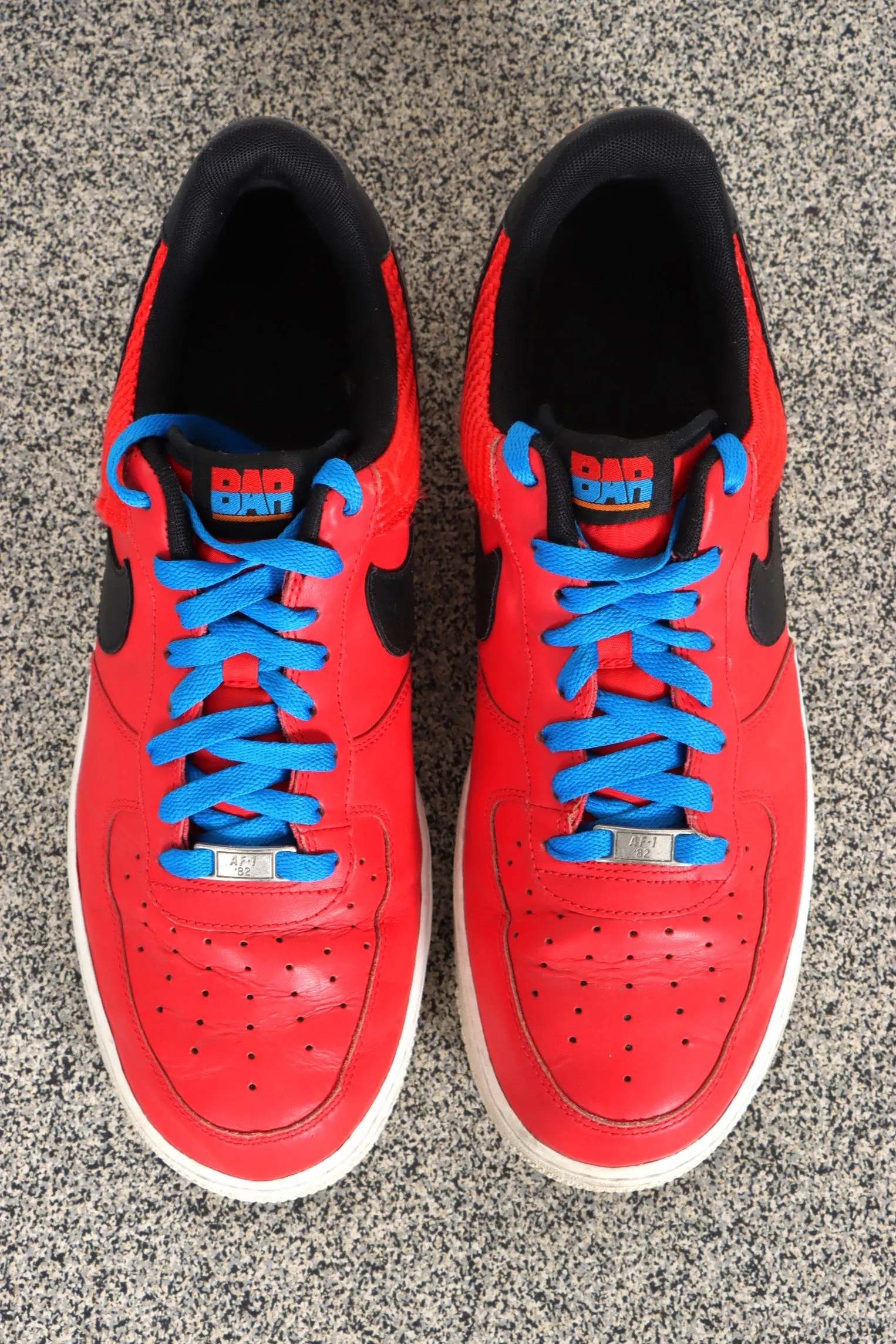 NIKE Air Force 1 'Barcelona' Challenge Red/Black Low Sneakers (11.5)