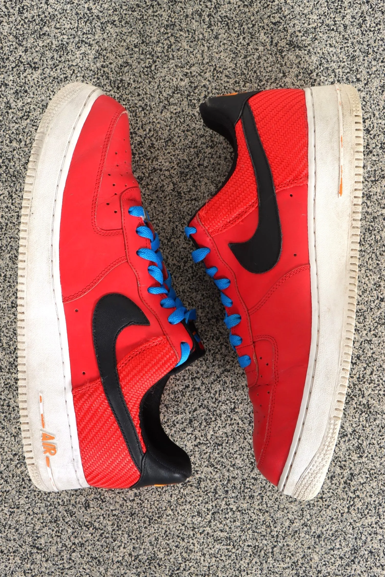 NIKE Air Force 1 'Barcelona' Challenge Red/Black Low Sneakers (11.5)