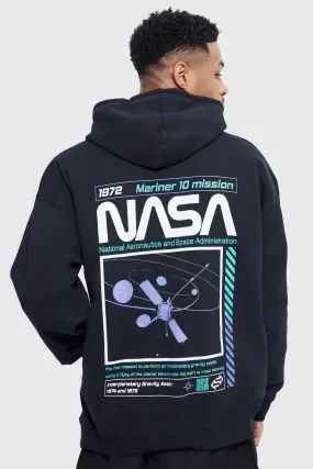 Oversized Nasa Back Graphic Hoodie | boohooMAN UK