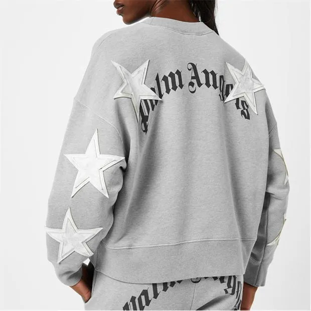 Palm Angels  |Long Sleeves Plain Cotton Logo Hoodies & Sweatshirts