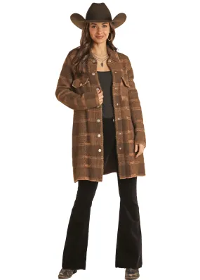 Panhandle Slim Womens  Brown Plaid Long Jacket