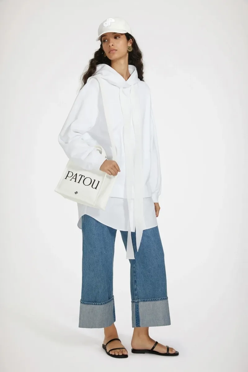 PATOU  |Long Sleeves Plain Cotton Hoodies & Sweatshirts