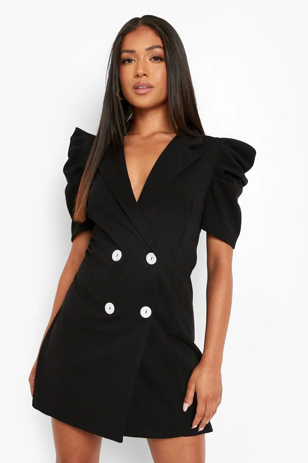 Petite Puff Sleeve Blazer Dress