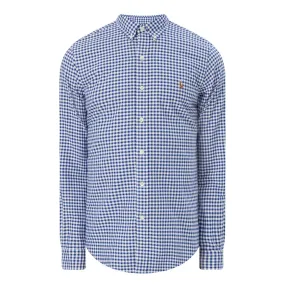 POLO RALPH LAUREN Gingham Slim Fit Oxford Shirt - Blue