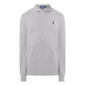 POLO RALPH LAUREN Long Sleeve Cotton Piqué Polo Shirt - Grey