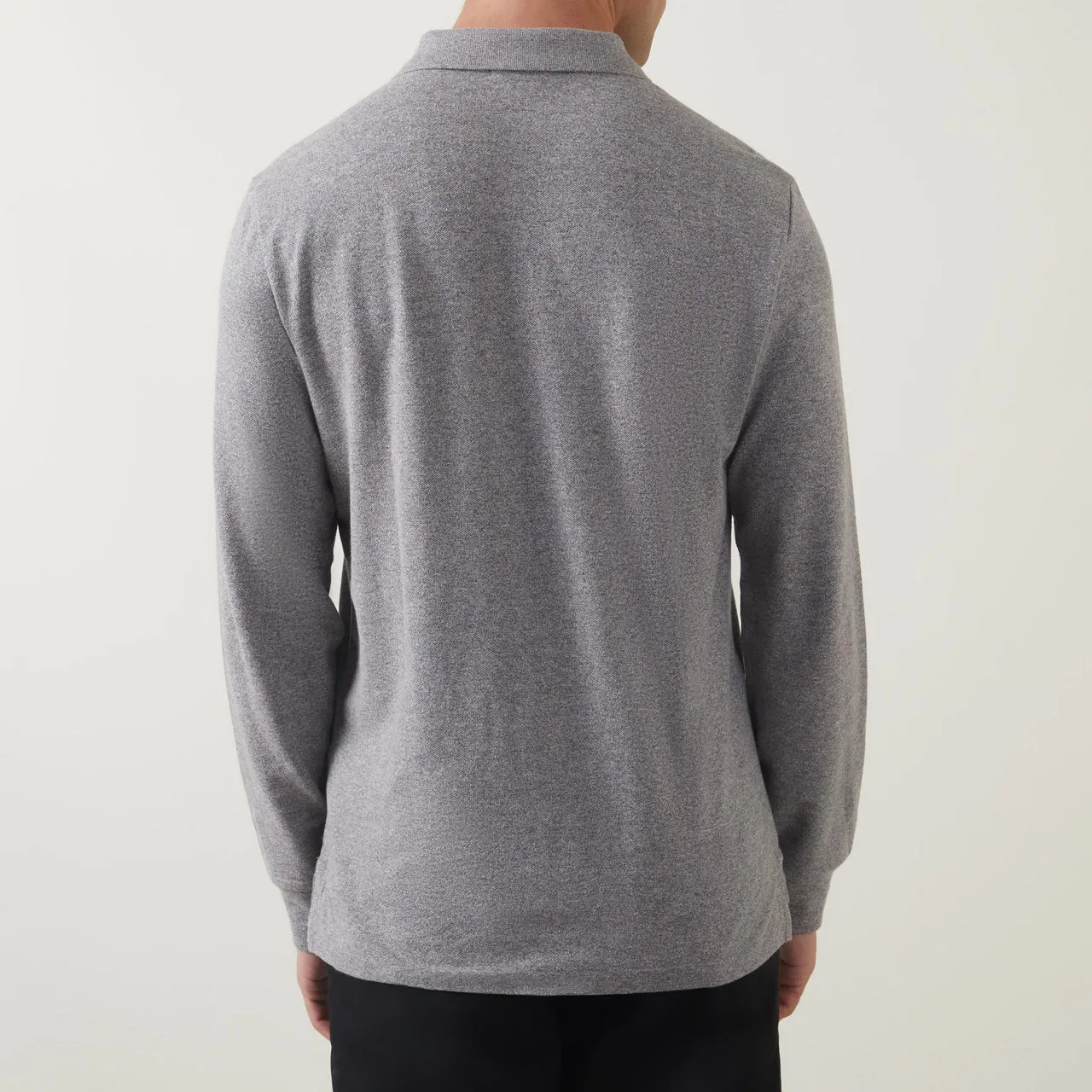 POLO RALPH LAUREN Long Sleeve Cotton Piqué Polo Shirt - Grey