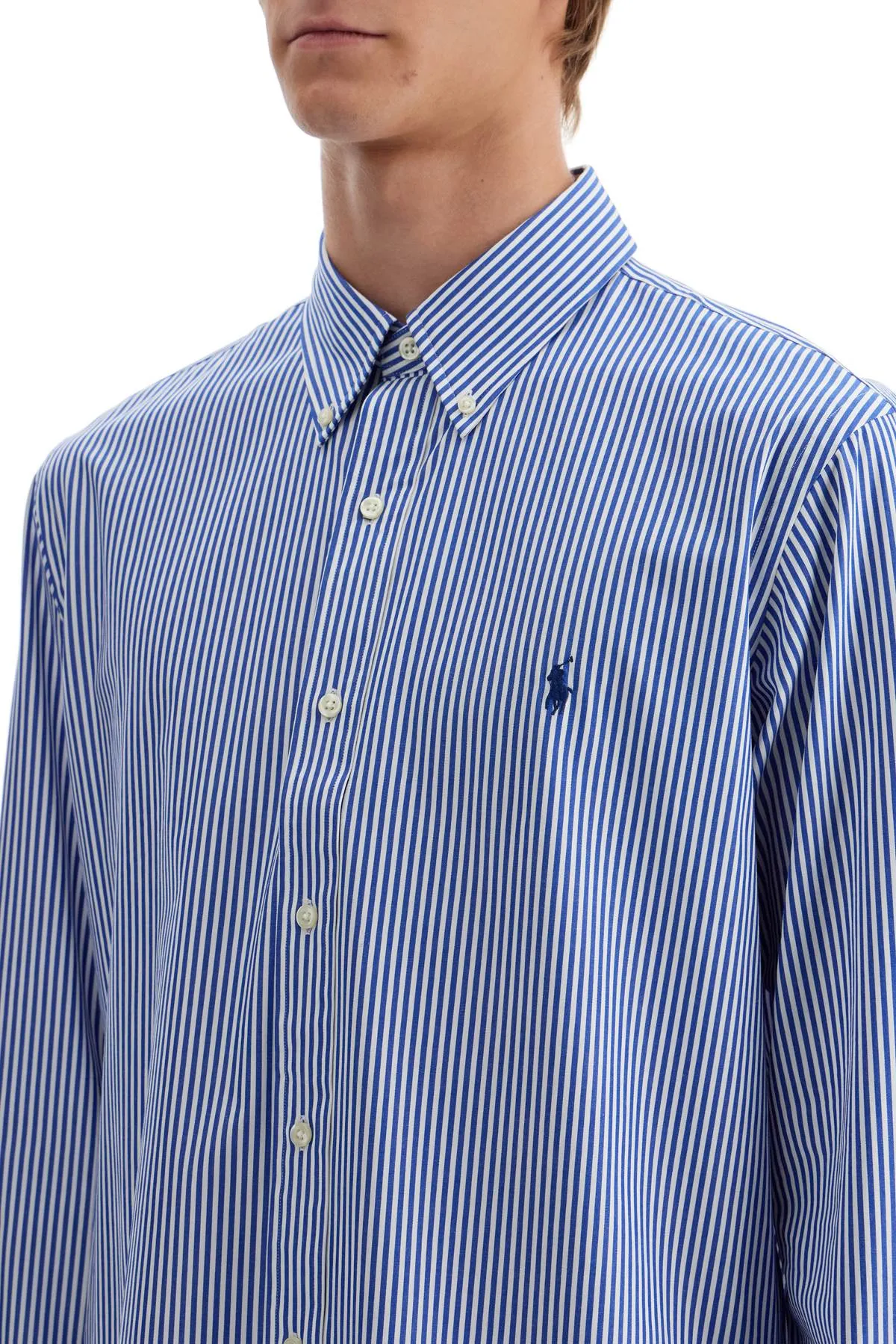 Polo Ralph Lauren 'Striped Stretch Poplin Shirt With   Blue