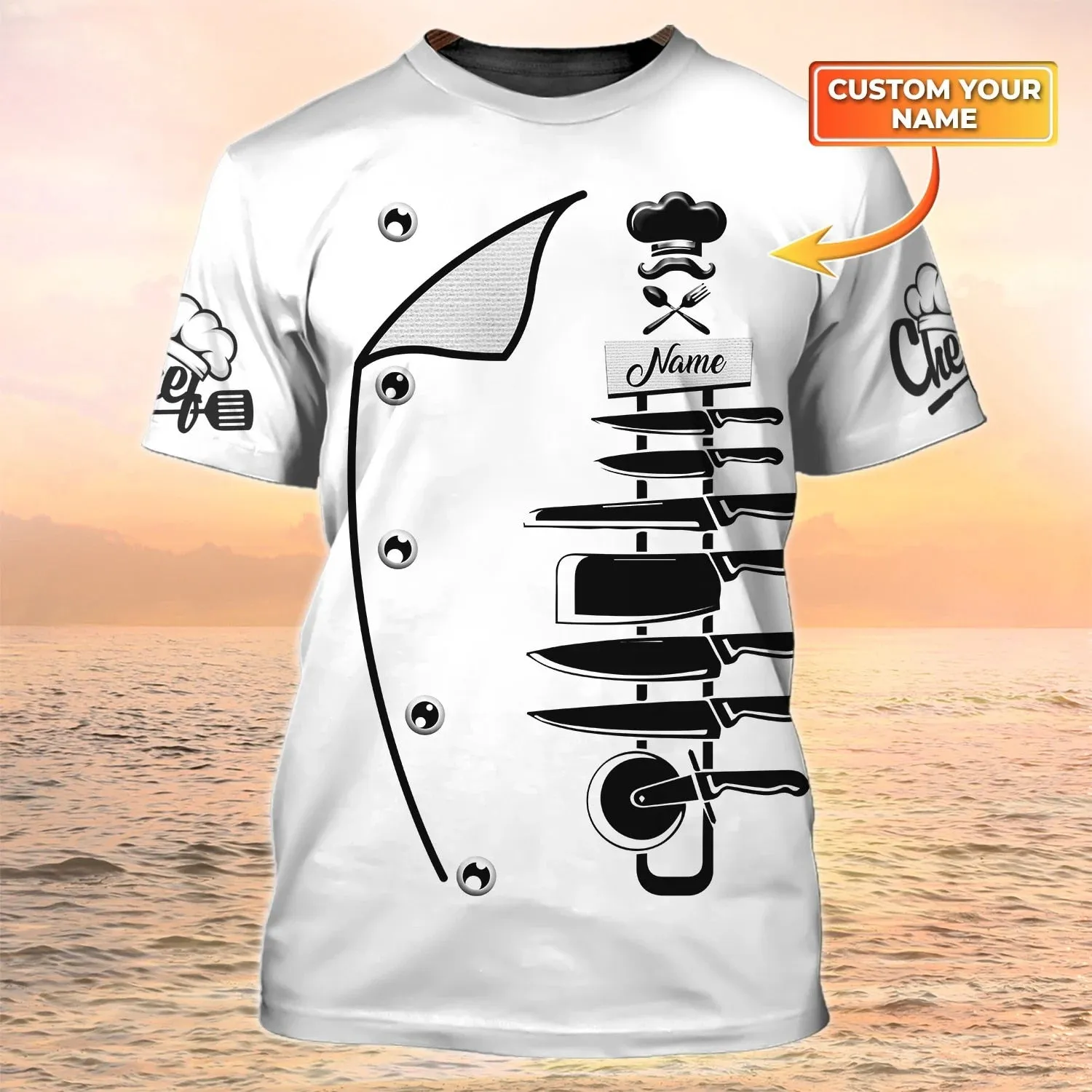 PROUD CHEFS T-SHIRT DESIGN - 3D CUSTOMS NAME