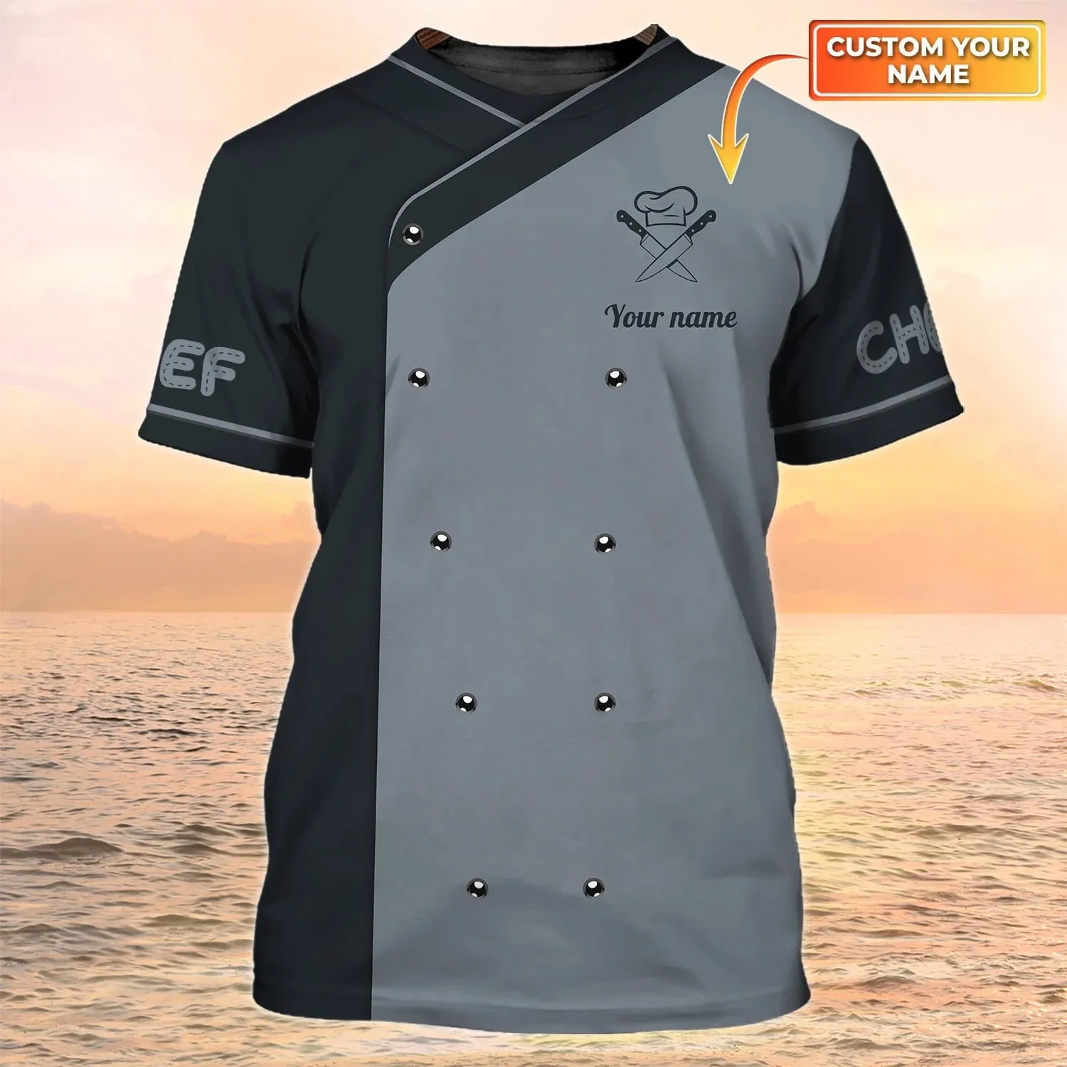 PROUD CHEFS T-SHIRT DESIGN - 3D CUSTOMS NAME