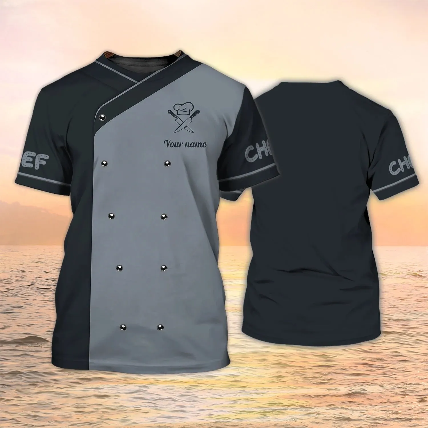 PROUD CHEFS T-SHIRT DESIGN - 3D CUSTOMS NAME