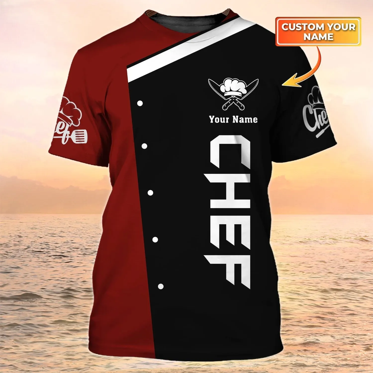 PROUD CHEFS T-SHIRT DESIGN - 3D CUSTOMS NAME