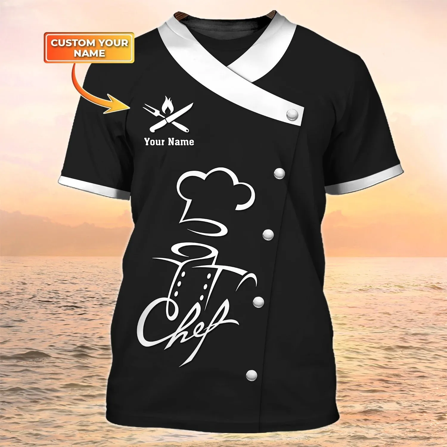 PROUD CHEFS T-SHIRT DESIGN - 3D CUSTOMS NAME