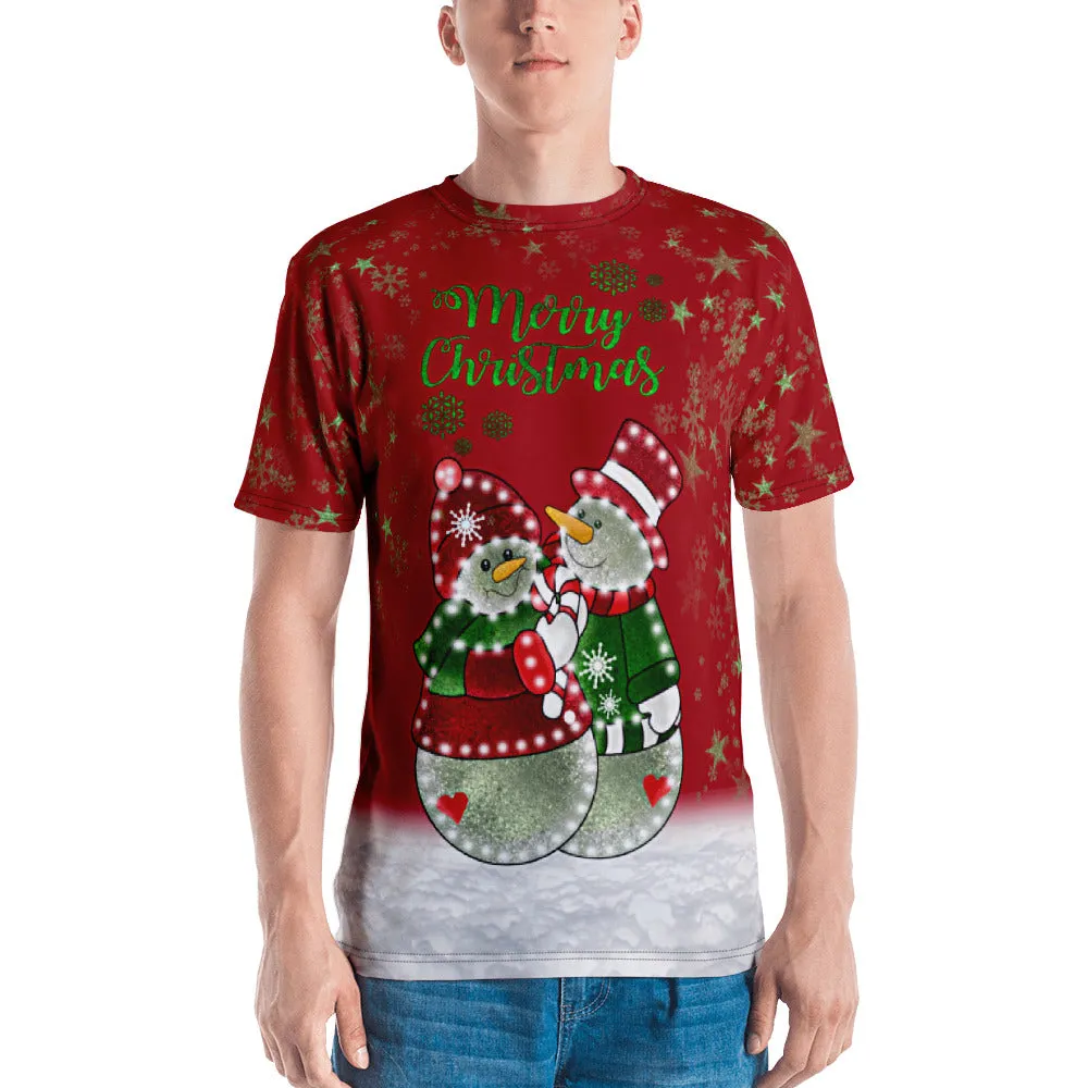 Red Snowman Christmas T-shirt