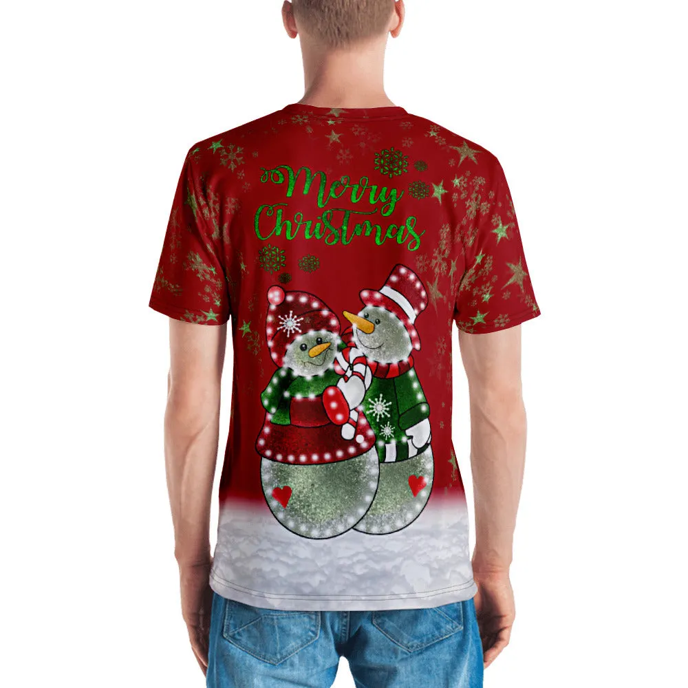 Red Snowman Christmas T-shirt