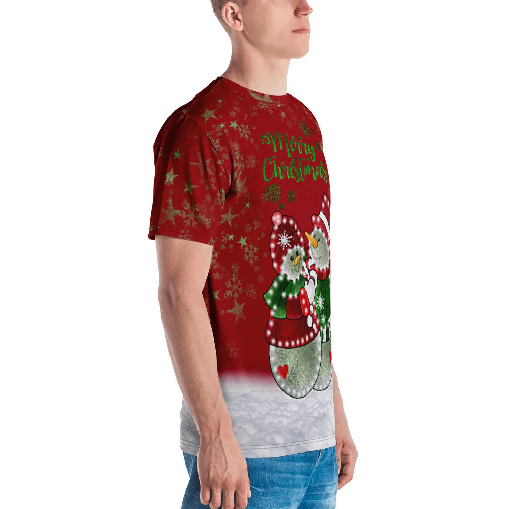 Red Snowman Christmas T-shirt