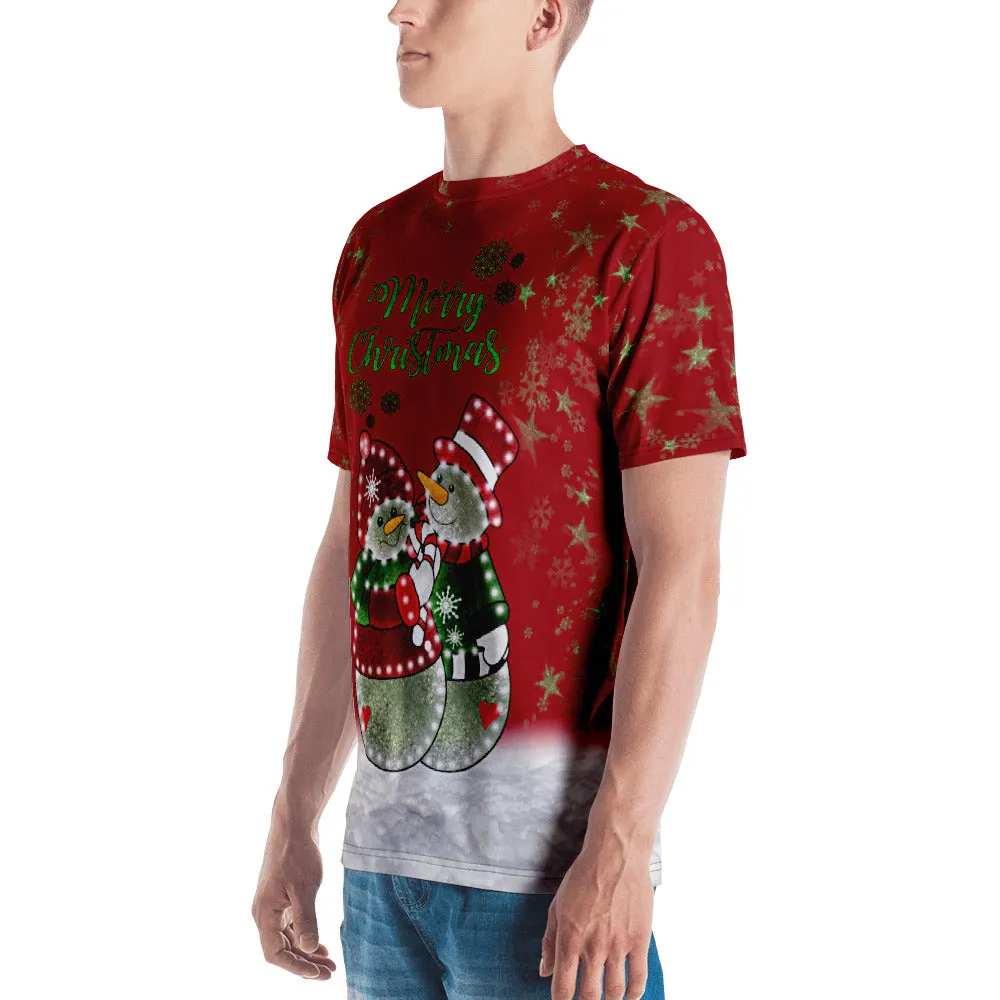 Red Snowman Christmas T-shirt