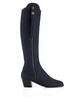 Regina Heeled Boot                             Navy