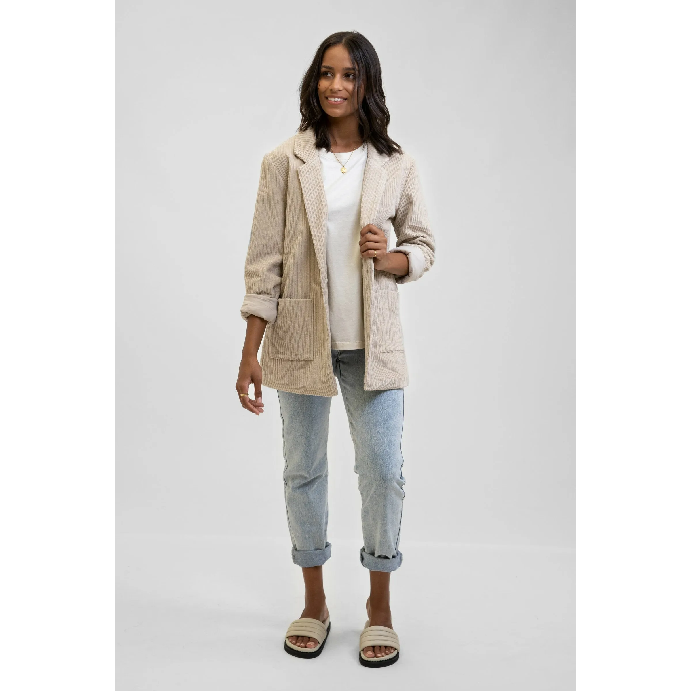 Rhythm Women's 'Riviera' Corduroy Blazer - Stone