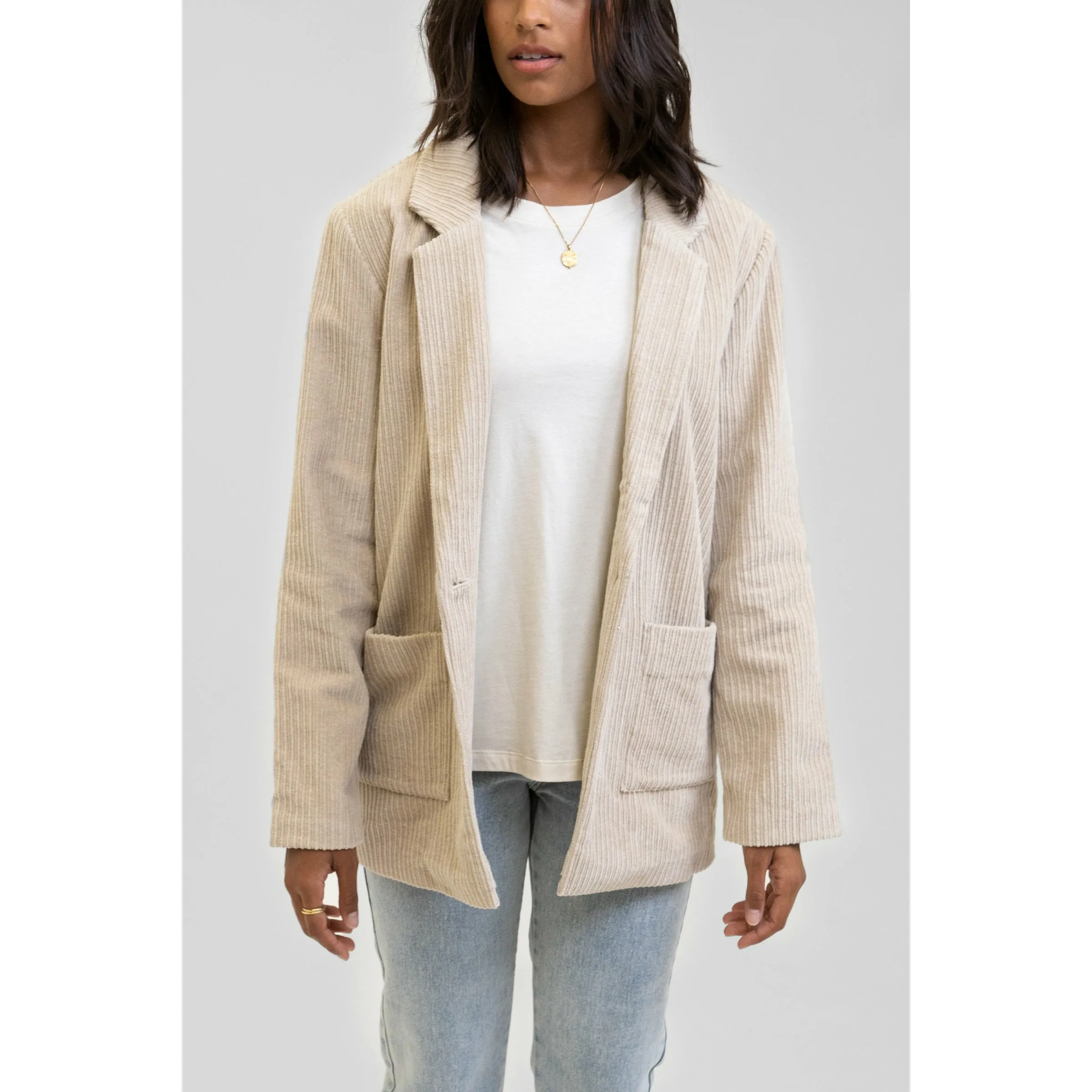 Rhythm Women's 'Riviera' Corduroy Blazer - Stone