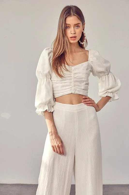 RUFFLE RUCHED FRONT TOP